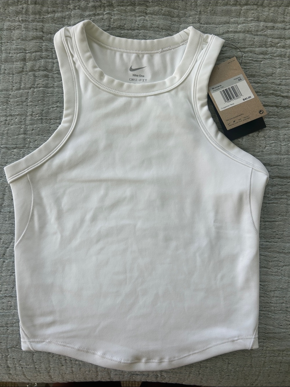 Nike White Athletic Tank Crop Top